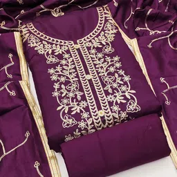 Leeza Store Embroidered Unstitched Dress Material-image-46