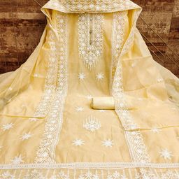 MANVAA Ethnic Motif Embroidered Unstitched Dress Material-picture-15