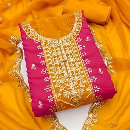 Panzora Ethnic Motifs Embroidered Unstitched Dress Material-picture-34