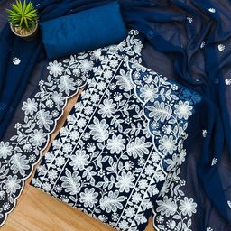 Panzora Floral Embroidered Unstitched Dress Material-picture-15