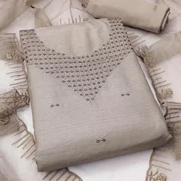 Peachmode Ethnic Motifs Embroidered Unstitched Dress Material-picture-21