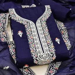 Panzora Embroidered Unstitched Dress Material image 2