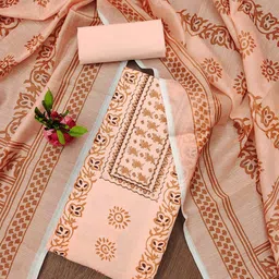 KALINI Printed Unstitched Dress Material image 4