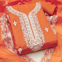 LeeliPeeri Designer Embroidered Unstitched Dress Material image 2