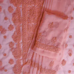ADA Chikankari Embroidered Unstitched Dress Material image 2