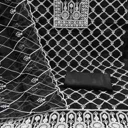 LeeliPeeri Designer Ethnic Motifs Embroidered Unstitched Dress Material image 2