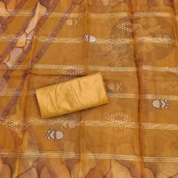 KIMISHA Printed Organza Unstitched Dress Material image 3