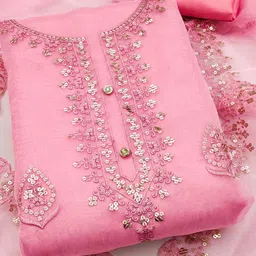 MANVAA Ethnic Motifs Embroidered Sequined Unstitched Dress Material image 3