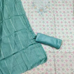 KALINI Embellished Unstitched Dress Material image 3