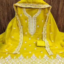 LeeliPeeri Designer Embroidered Unstitched Dress Material image 3