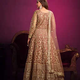 ODETTE Embroidered Semi-Stitched Dress Material image 3
