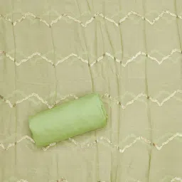 KALINI Ethnic Motifs Embroidered Beads and Stones Organza Unstitched Dress Material image 3
