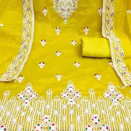 LeeliPeeri Designer Embroidered Unstitched Dress Material image 4