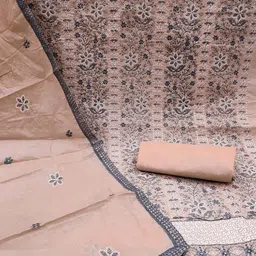 KALINI Embroidered Unstitched Dress Material image 4