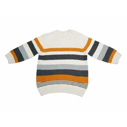 LASNAK Girls Off White & Black Striped Pullover-picture-10