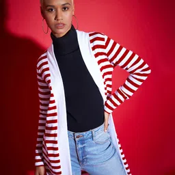SASSAFRAS Red Striped Longline Shrug-picture-11