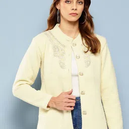 The Roadster Lifestyle Co Women Embroidered Long Sleeves Front-Open Sweater-picture-42