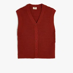 Koton Girls Self Design V - Neck Sweater Vest-image-8