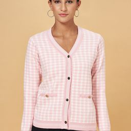 Annabelle by Pantaloons Checked V-Neck Cardigan-picture-39