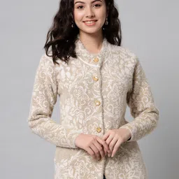 eWools Ethnic Motifs Printed Round Neck Woollen Cardigan-picture-20