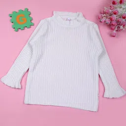 V-Mart Girls Cotton Ribbed Pullover High Neck Sweater-picture-27