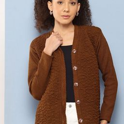 The Roadster Lifestyle Co Women Long Sleeves Woolen Cardigan Sweater-picture-0