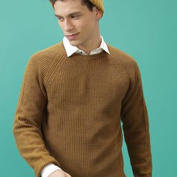 HIGHLANDER Ribbed Round Neck Acrylic Pullover-picture-22