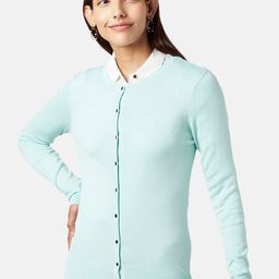 Annabelle by Pantaloons Women Green Solid Cardigan-picture-21