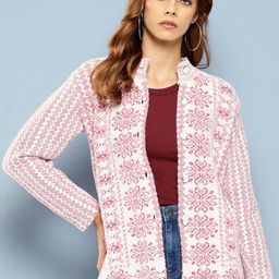 The Roadster Lifestyle Co Floral Printed Woolen Long Sleeve Cardigan-picture-9