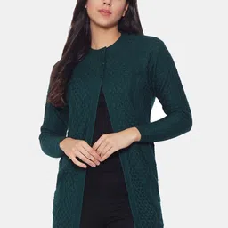 CLAPTON Cable Knit Woollen Longline Cardigan-picture-25