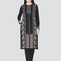 KEIKO Women Black & White Geometric Kurta-image-39