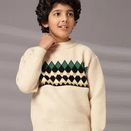 Albion By CnM Boys Printed Woollen Round Neck Pullover Sweater-picture-19