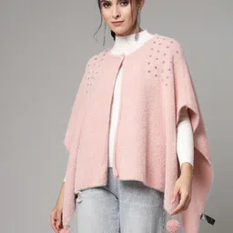 Mafadeny Embellished Boucle Poncho-picture-17