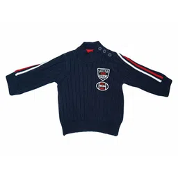 LASNAK Girls Navy Blue & White Striped  Sweater-picture-36