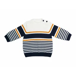 LASNAK Girls White & Black Striped Pullover-picture-32