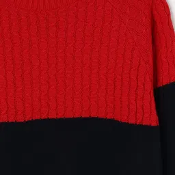 Fame Forever by Lifestyle Boys Navy Blue & Red Colourblocked Colourblocked Sweater Vest image 4