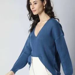 RAREISM Women Teal Sweater Vest image 3