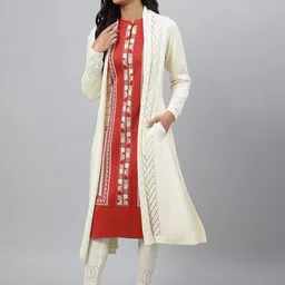 AURELIA Women Lapel Collar Longline Cardigan image 2