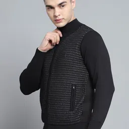 Monte Carlo Men Geometric Self Design Pullover image 4