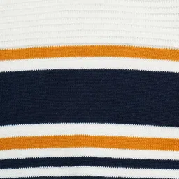 LASNAK Girls White & Black Striped Striped Pullover image 4
