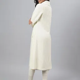 AURELIA Women Lapel Collar Longline Cardigan image 5