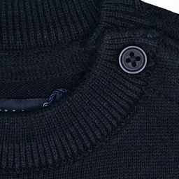LASNAK Girls Navy Blue & Black Striped Pullover image 4