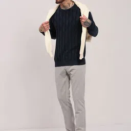 SHOWOFF Men Cotton Self Design Pullover Sweaters image 5