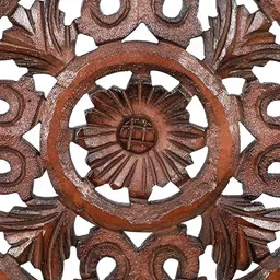 VAS collection home Brown Textured Wooden Wall Plates image 3