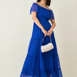 aayu Women Maxi Blue Full Length Dress image 3