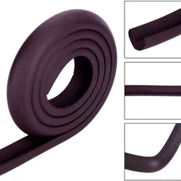 dhvsam Baby Proofing Edge Corner Protector, Soft Rubber Foam Table Bumper Guard, 3M Taped Corners, 6 ft Edge Brown (Pack of 1) image 4