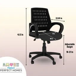 flipkart perfect homes Mesh Mid-Back 898 Century Drafting Staff, Workstation, Desk Chair Mesh Office Executive Chair image 5