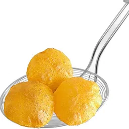 gueran 18 Inch Stainless Steel Deep Fry Jhara for Kitchen Frying Spoon Puri & Poori Oil Strainer image 2