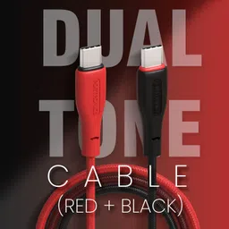 Portronics Type C 1 m Hue X 60W Dual Tone Colour Type C Fast Charging Cable 480Mbps Data Sync, Premium Braided Cable image 3