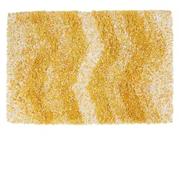 Living scapes by Pantaloons Yellow & White Striped 1600 GSM Rectangular Bath Rug image 2